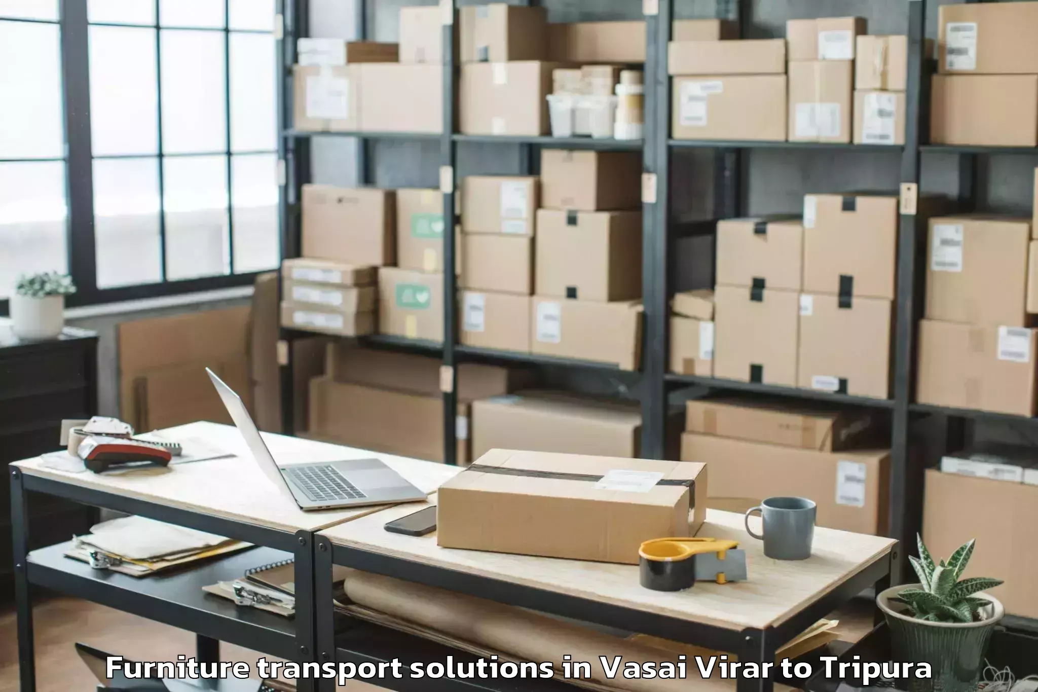 Expert Vasai Virar to Khowai Furniture Transport Solutions